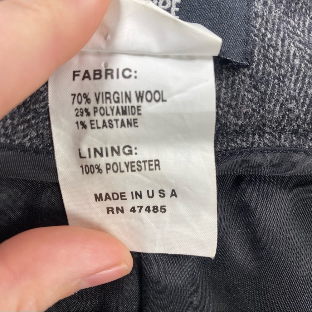 Philippe Adec Paris Women’s Flared Dress Pants Charcoal Gray Wool Blend Size 10 - Picture 7 of 7